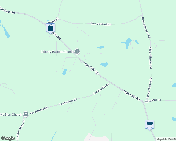 map of restaurants, bars, coffee shops, grocery stores, and more near 3086 High Falls Road in Jackson