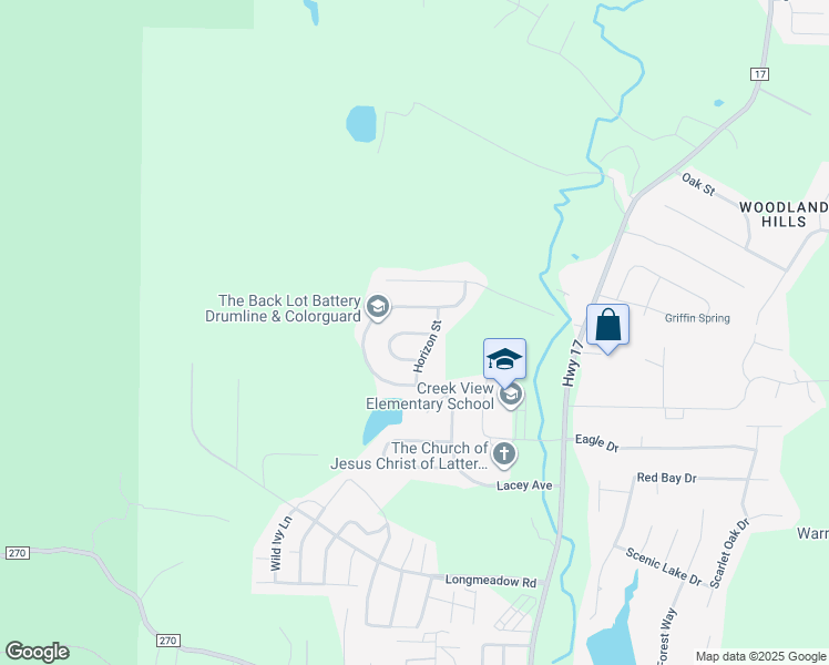 map of restaurants, bars, coffee shops, grocery stores, and more near 636 Round Road in Alabaster