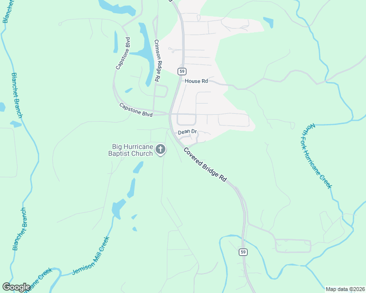 map of restaurants, bars, coffee shops, grocery stores, and more near 12057 Covered Bridge Road in Brookwood