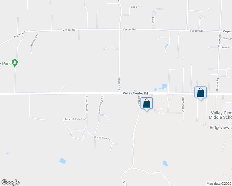 map of restaurants, bars, coffee shops, grocery stores, and more near 30440 Valley Center Road in Valley Center