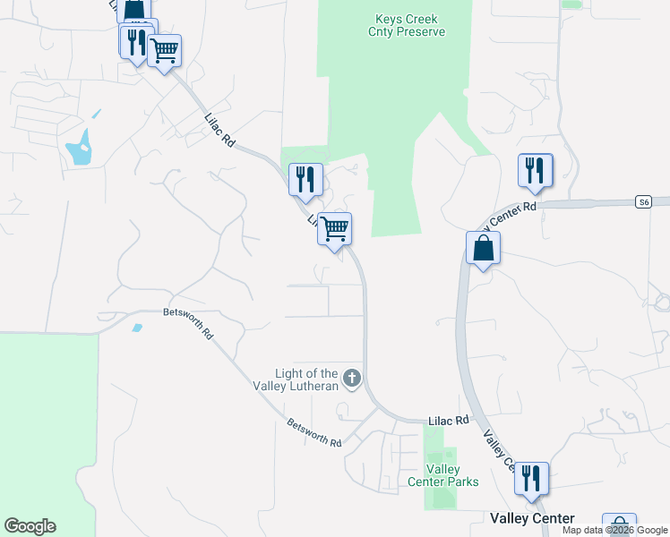 map of restaurants, bars, coffee shops, grocery stores, and more near 28492 Lilac Road in Valley Center