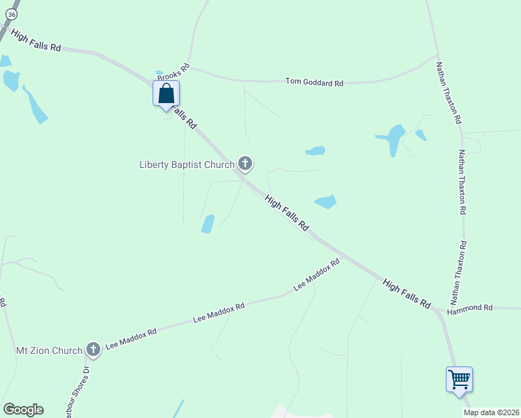 map of restaurants, bars, coffee shops, grocery stores, and more near 3086 High Falls Road in Jackson