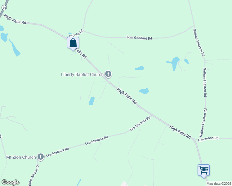 map of restaurants, bars, coffee shops, grocery stores, and more near 3064 High Falls Road in Jackson