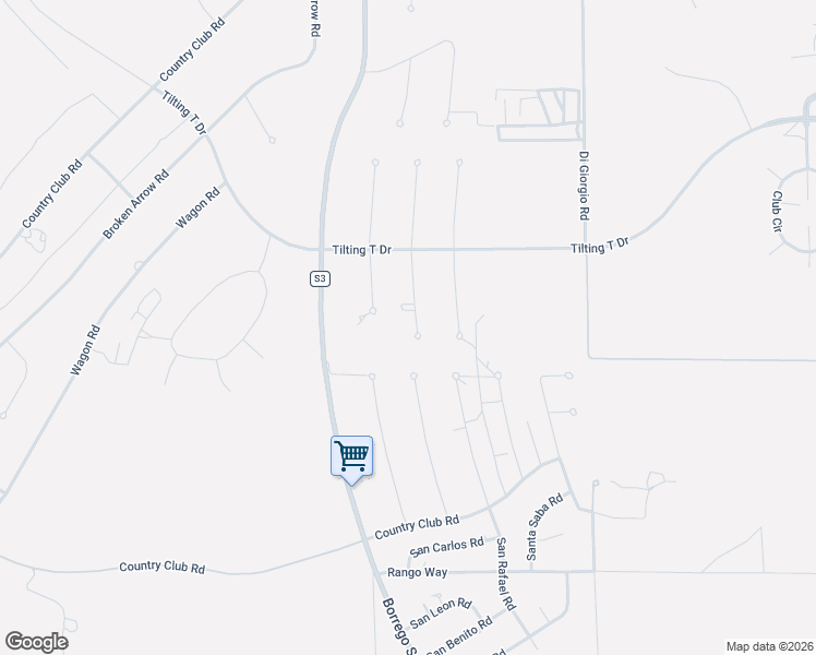 map of restaurants, bars, coffee shops, grocery stores, and more near 3264 Frying Pan Road in Borrego Springs