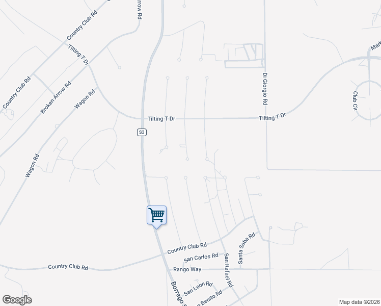 map of restaurants, bars, coffee shops, grocery stores, and more near 3277 Frying Pan Road in Borrego Springs