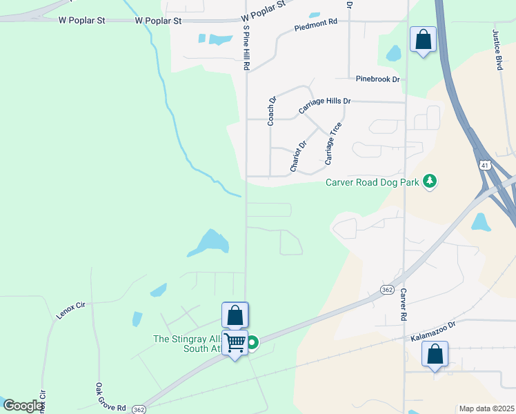 map of restaurants, bars, coffee shops, grocery stores, and more near 1714 Carrington Drive in Griffin