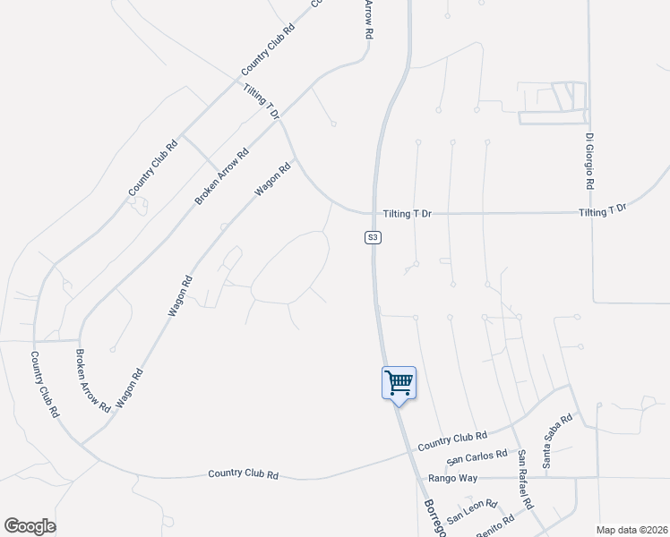 map of restaurants, bars, coffee shops, grocery stores, and more near 3231 East Star Road in Borrego Springs
