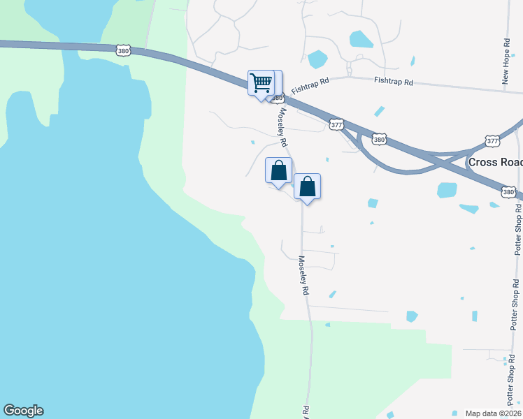 map of restaurants, bars, coffee shops, grocery stores, and more near 2301 Moseley Road in Cross Roads