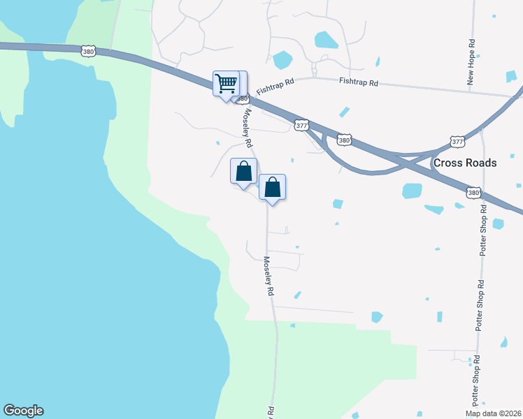 map of restaurants, bars, coffee shops, grocery stores, and more near 2301 Moseley Road in Cross Roads