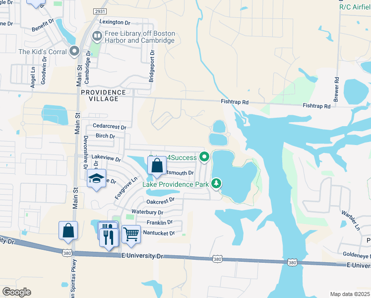 map of restaurants, bars, coffee shops, grocery stores, and more near 10215 Cedar Lake Drive in Aubrey