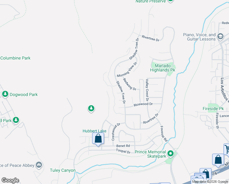 map of restaurants, bars, coffee shops, grocery stores, and more near 3226 Silver Ridge Court in Oceanside