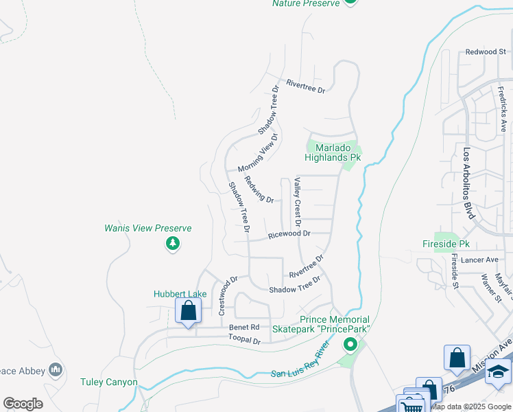 map of restaurants, bars, coffee shops, grocery stores, and more near 3357 Redwing Drive in Oceanside