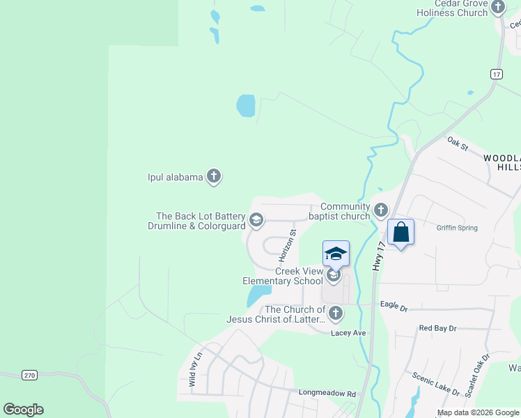 map of restaurants, bars, coffee shops, grocery stores, and more near 783 Crider Road in Shelby County