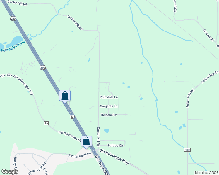 map of restaurants, bars, coffee shops, grocery stores, and more near 305 Coosa Pine Drive in Sylacauga