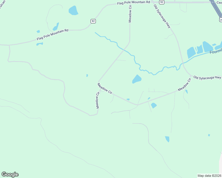 map of restaurants, bars, coffee shops, grocery stores, and more near 891 Meadow Circle in Sylacauga