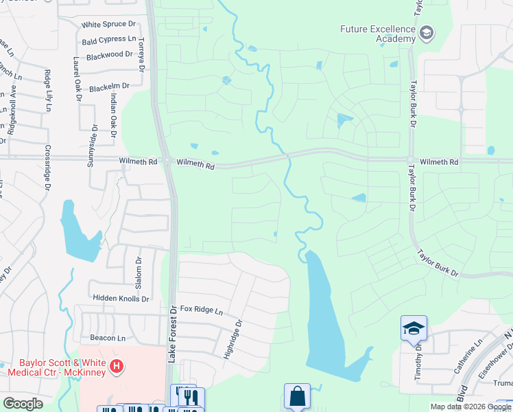 map of restaurants, bars, coffee shops, grocery stores, and more near 2707 County Road 943 in McKinney
