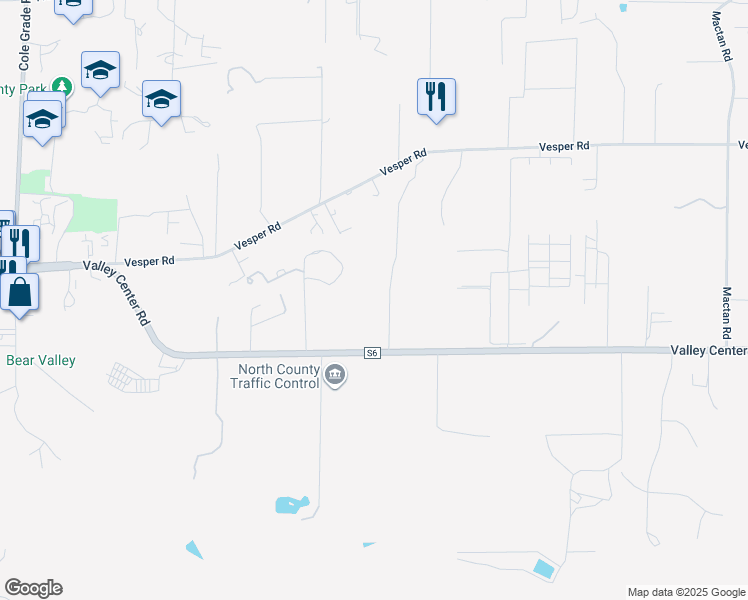 map of restaurants, bars, coffee shops, grocery stores, and more near in Valley Center