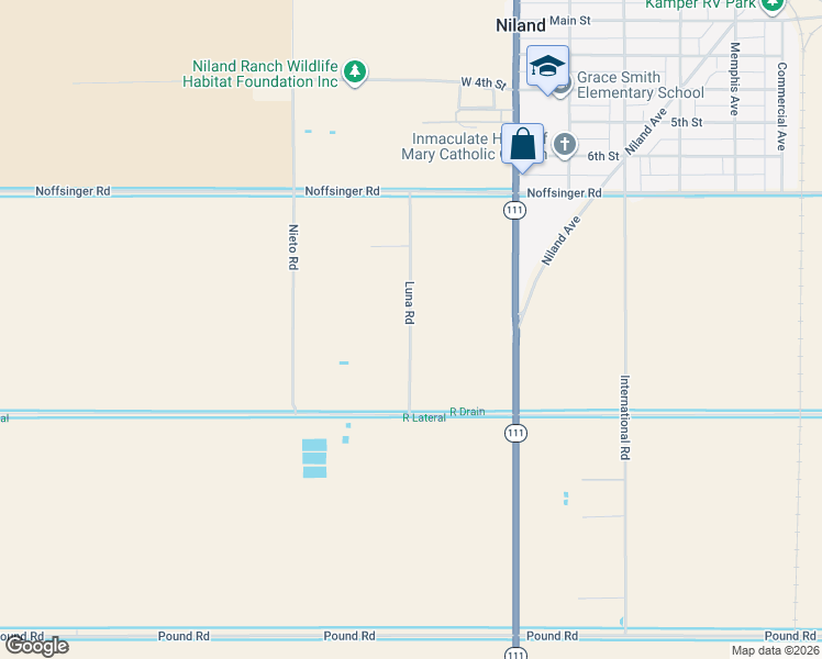 map of restaurants, bars, coffee shops, grocery stores, and more near 7900-7952 Luna Road in Calipatria
