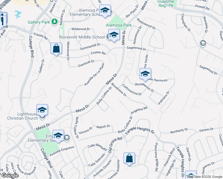 map of restaurants, bars, coffee shops, grocery stores, and more near 4907 Bella Collina Street in Oceanside