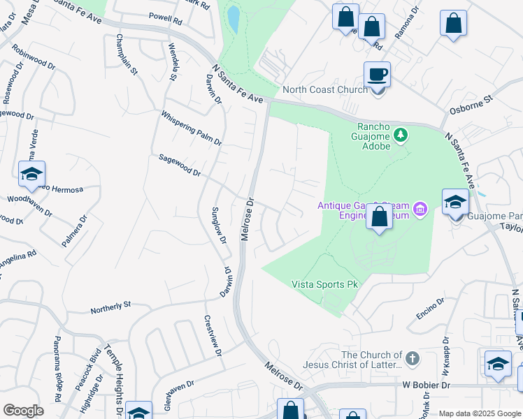 map of restaurants, bars, coffee shops, grocery stores, and more near 5006 Suncrest Court in Oceanside