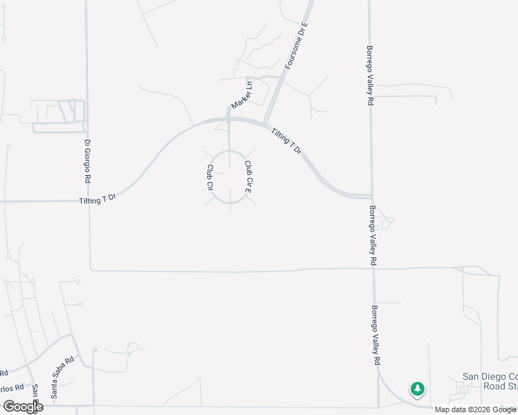map of restaurants, bars, coffee shops, grocery stores, and more near 3185 Hook Court in Borrego Springs
