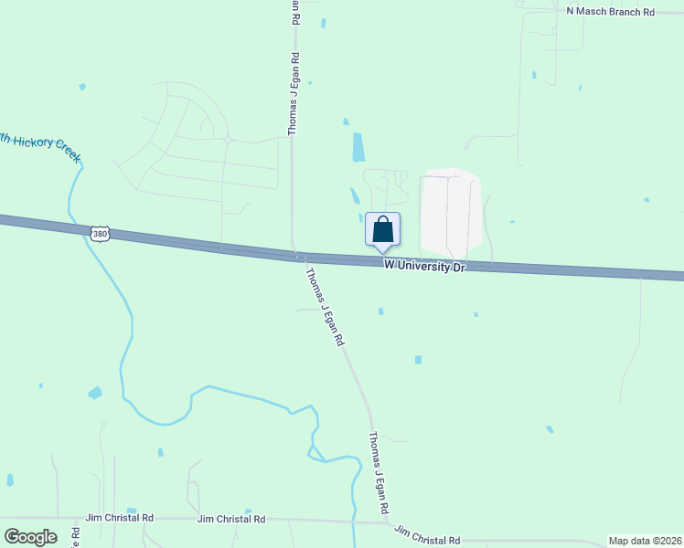 map of restaurants, bars, coffee shops, grocery stores, and more near Thomas J Egan Road in Krum