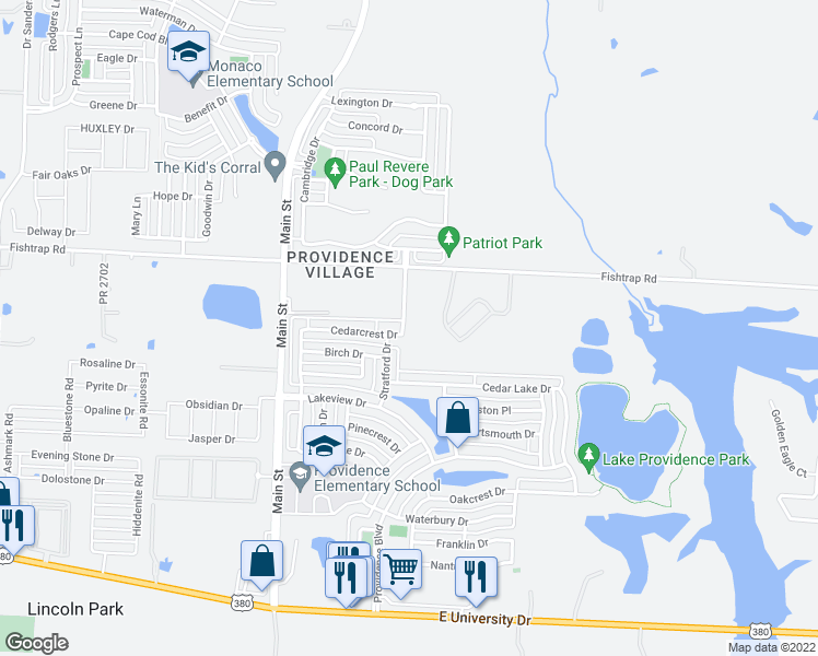 map of restaurants, bars, coffee shops, grocery stores, and more near 9936 Cedarcrest Drive in Aubrey