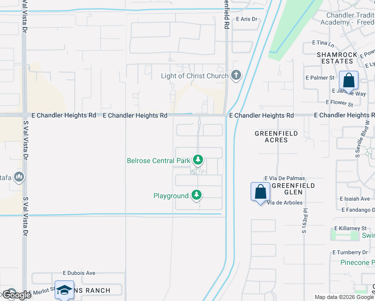 map of restaurants, bars, coffee shops, grocery stores, and more near 23602-24392 Roosevelt Wcd Csr in Gilbert