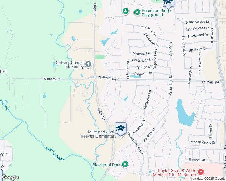 map of restaurants, bars, coffee shops, grocery stores, and more near 2704 Bucer Court in McKinney
