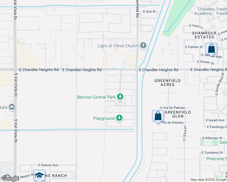 map of restaurants, bars, coffee shops, grocery stores, and more near 23602-24392 Roosevelt Wcd Csr in Gilbert