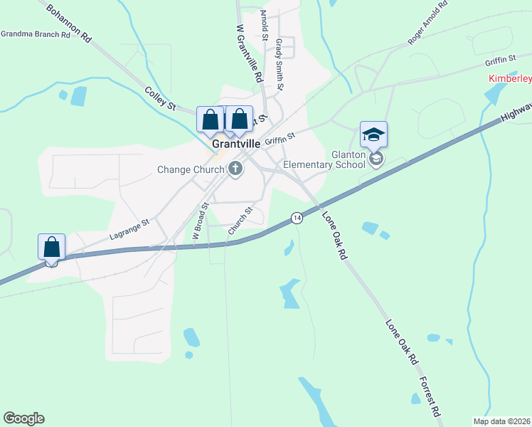 map of restaurants, bars, coffee shops, grocery stores, and more near 22 Edmond Leigh Circle in Grantville