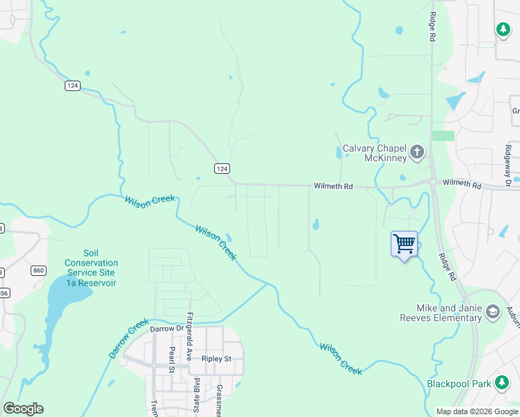 map of restaurants, bars, coffee shops, grocery stores, and more near 2825 Country Church Road in McKinney