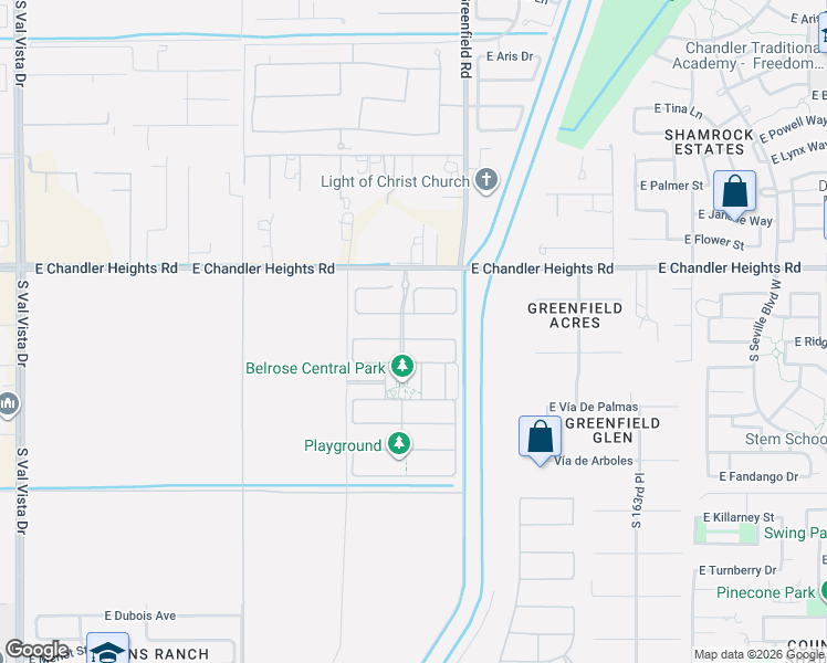 map of restaurants, bars, coffee shops, grocery stores, and more near 23602-24392 Roosevelt Wcd Csr in Gilbert