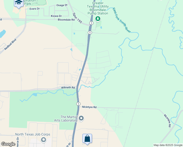 map of restaurants, bars, coffee shops, grocery stores, and more near 3352 North McDonald Street in McKinney