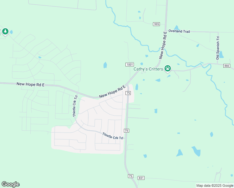 map of restaurants, bars, coffee shops, grocery stores, and more near 5045 New Hope Road East in McKinney
