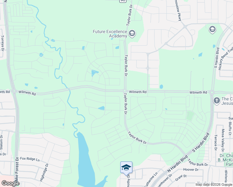 map of restaurants, bars, coffee shops, grocery stores, and more near 3069 County Road 943 in McKinney