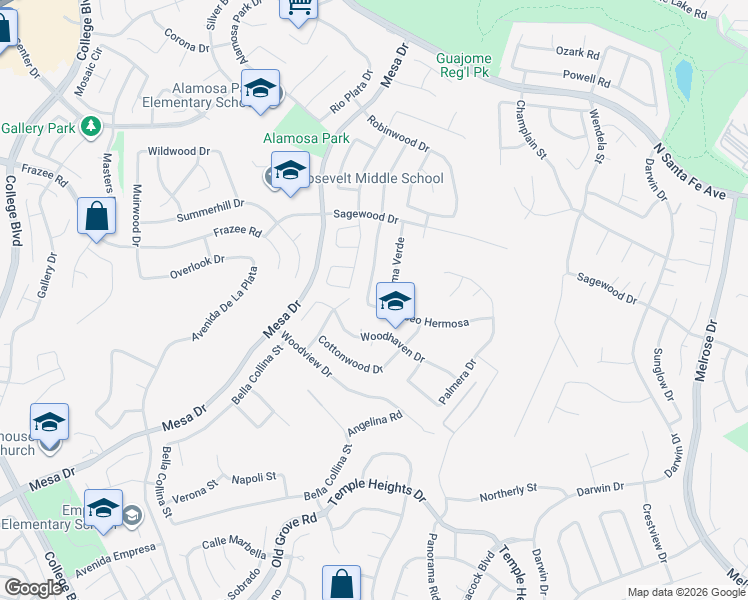 map of restaurants, bars, coffee shops, grocery stores, and more near 5114 Mandarin Drive in Oceanside