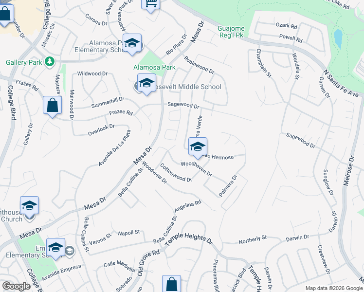 map of restaurants, bars, coffee shops, grocery stores, and more near 5114 Mandarin Drive in Oceanside