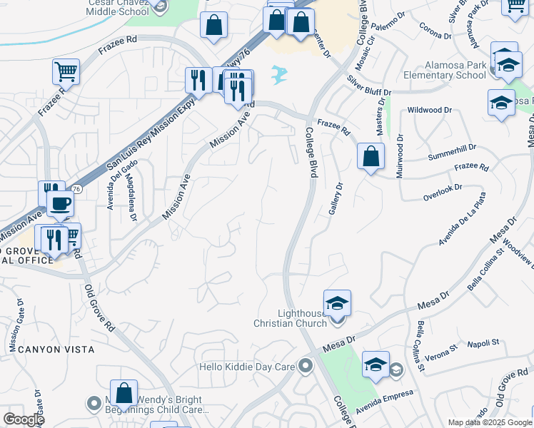 map of restaurants, bars, coffee shops, grocery stores, and more near 1156 Masterpiece Drive in Oceanside