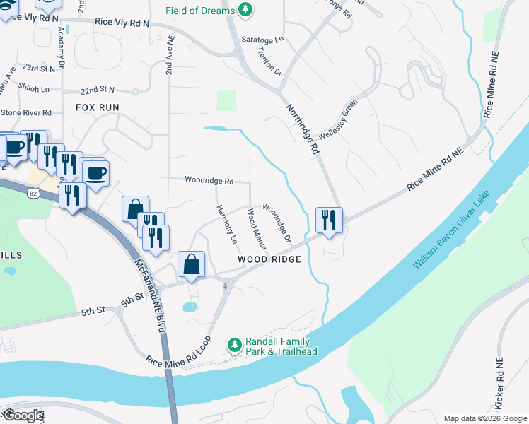 map of restaurants, bars, coffee shops, grocery stores, and more near 611 Woodridge Drive in Tuscaloosa