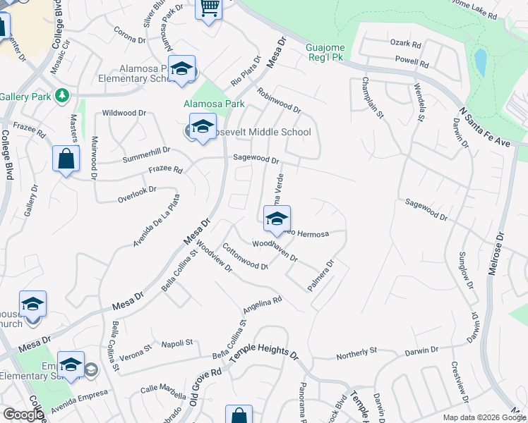 map of restaurants, bars, coffee shops, grocery stores, and more near 5114 Mandarin Drive in Oceanside