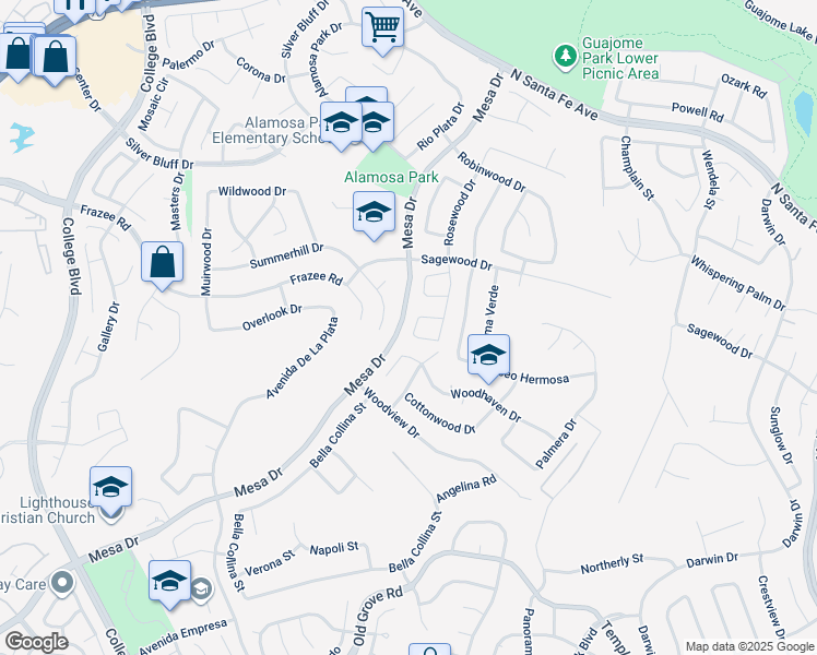 map of restaurants, bars, coffee shops, grocery stores, and more near 5126 Maplewood Circle in Oceanside