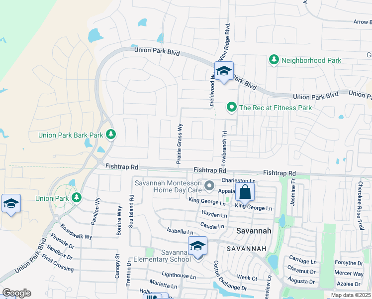 map of restaurants, bars, coffee shops, grocery stores, and more near 1109 Parkstone Drive in Krugerville