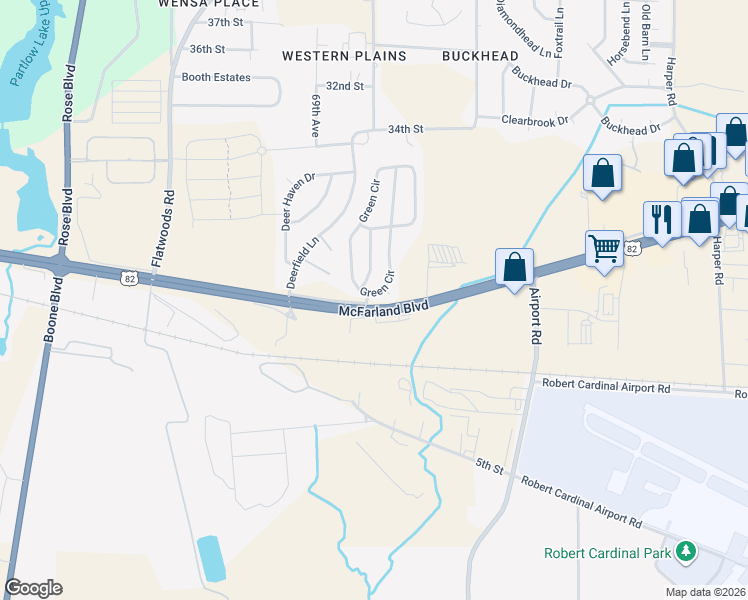 map of restaurants, bars, coffee shops, grocery stores, and more near 6621 U.S. 82 in Northport