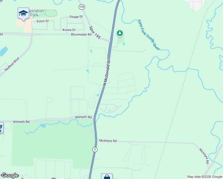 map of restaurants, bars, coffee shops, grocery stores, and more near 416 Twin Knoll Drive in McKinney