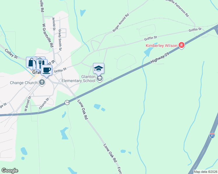 map of restaurants, bars, coffee shops, grocery stores, and more near 5710 U.S. 29 in Grantville