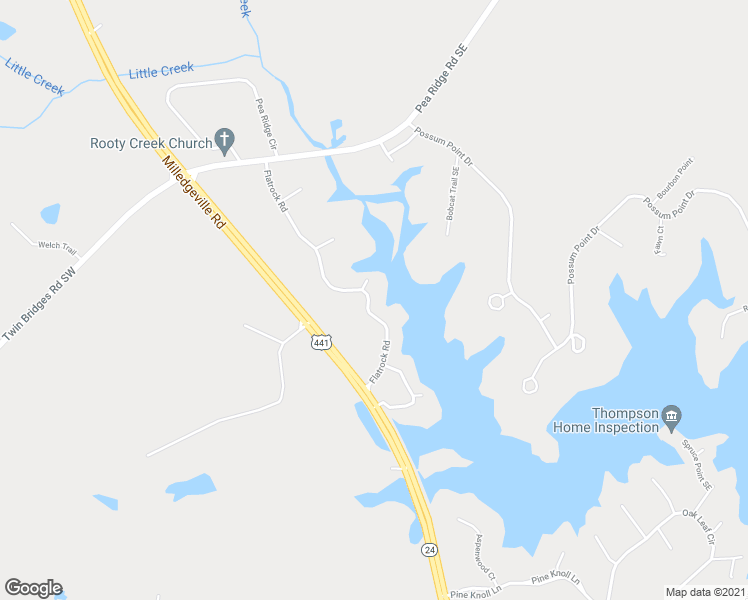 map of restaurants, bars, coffee shops, grocery stores, and more near 126 Flatrock Road in Eatonton