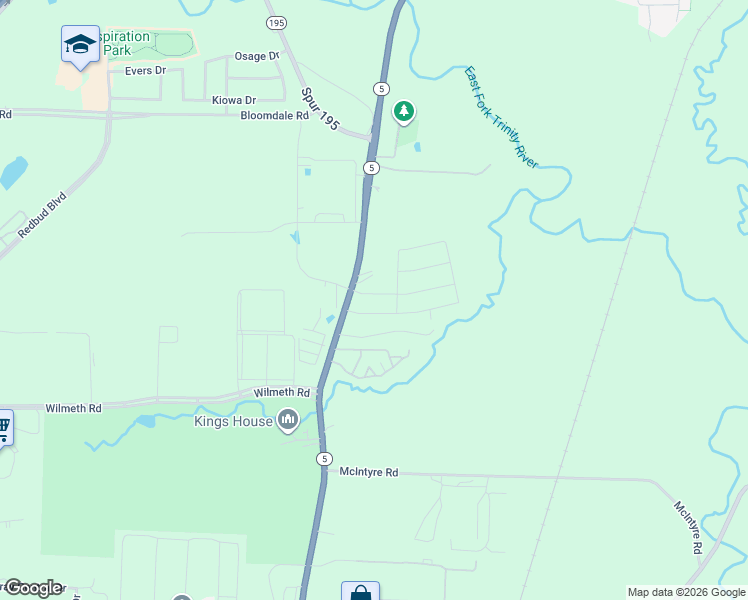 map of restaurants, bars, coffee shops, grocery stores, and more near 416 Twin Knoll Drive in McKinney