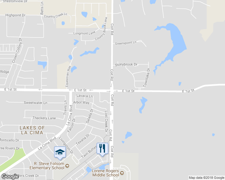 map of restaurants, bars, coffee shops, grocery stores, and more near 920 Coit Road in Prosper