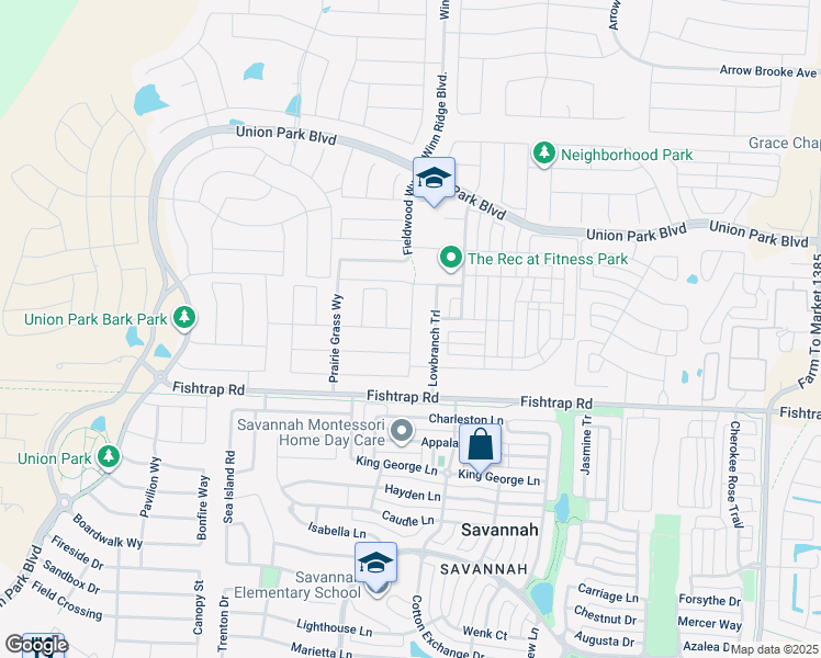 map of restaurants, bars, coffee shops, grocery stores, and more near 7009 Mapleshade Way in Aubrey